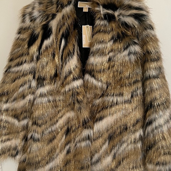 Michael Kors Faux Fur Multi Color Coat L - Picture 1 of 4